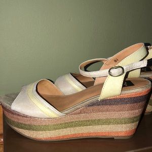 Warm Multicolored Wedges size 9.5 (may fit 10)